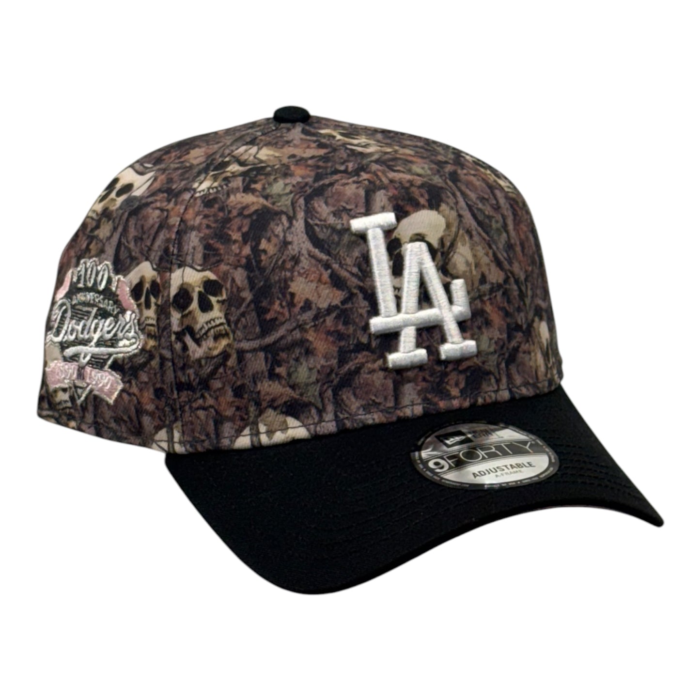 Los Angeles Dodgers 100th Anniversary Camo Skulls 9FORTY A-Frame Snapback