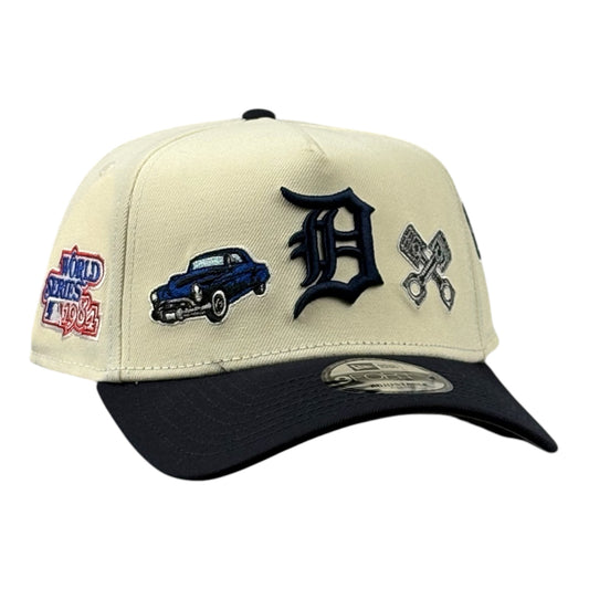 Detroit Tigers Chrome City Icons World Series 1984 Beige/Azul 9FORTY A-Frame Snapback