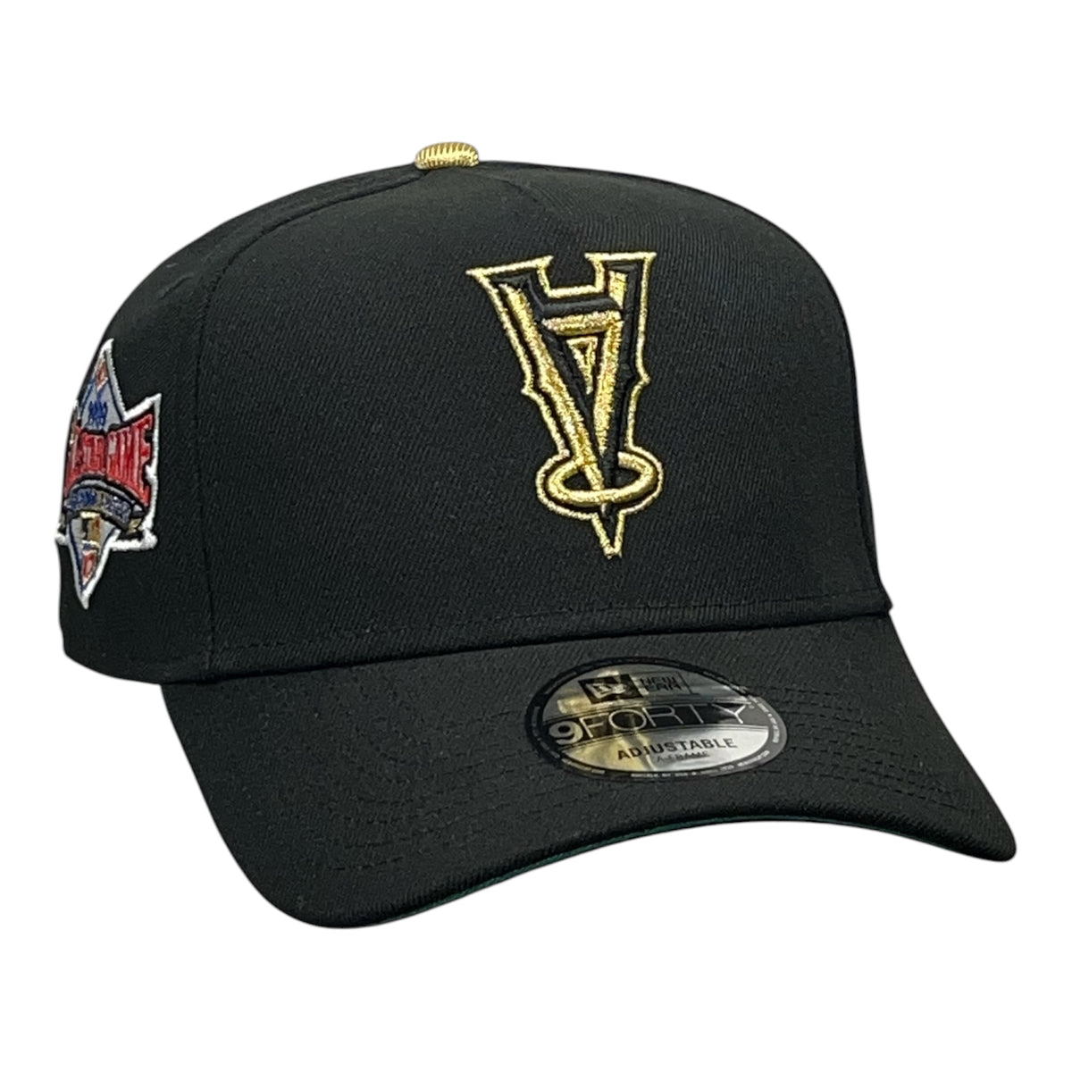 Los Angeles Angels Upside Down Logo 1989 All Star Game Negra/Dorado 9FORTY A Frame Snapback