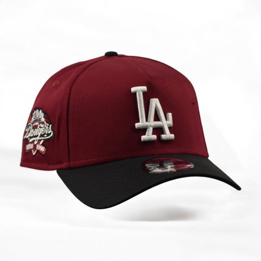 Los Angeles Dodgers 100th Anniversary Guinda/Negro 9FORTY A-Frame Snapback