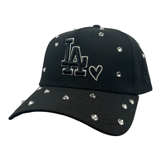 Los Angeles Dodgers Heart Negra 9FORTY A-Frame Snapback