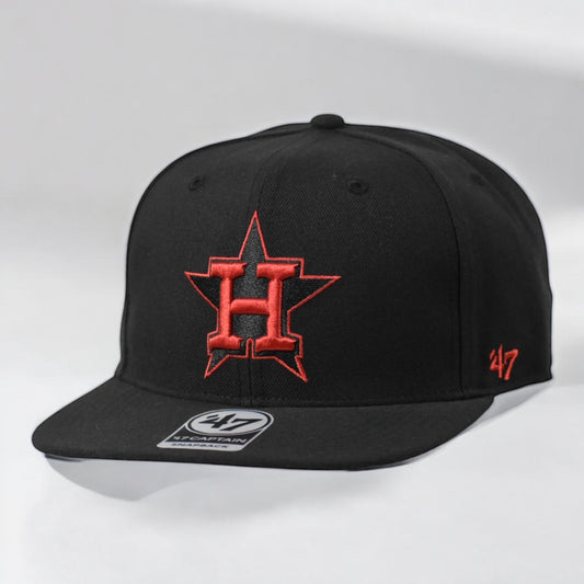 Gorra 47Brand Astros Negra Logo Rojo Snapback