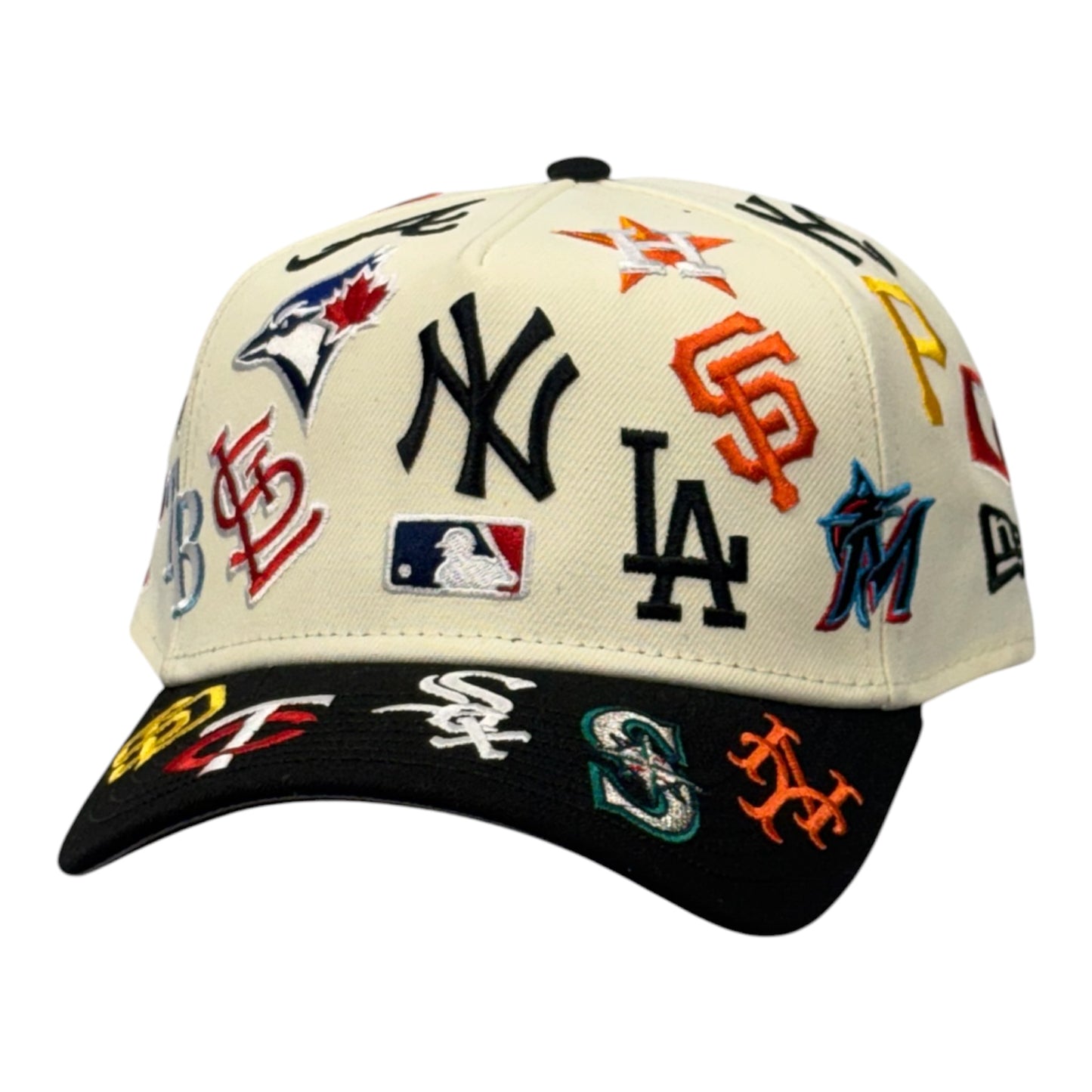 MLB All Over Beige/Negro 9FORTY A-Frame Snapback