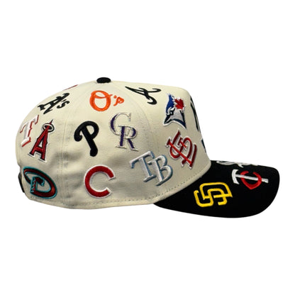 MLB All Over Beige/Negro 9FORTY A-Frame Snapback