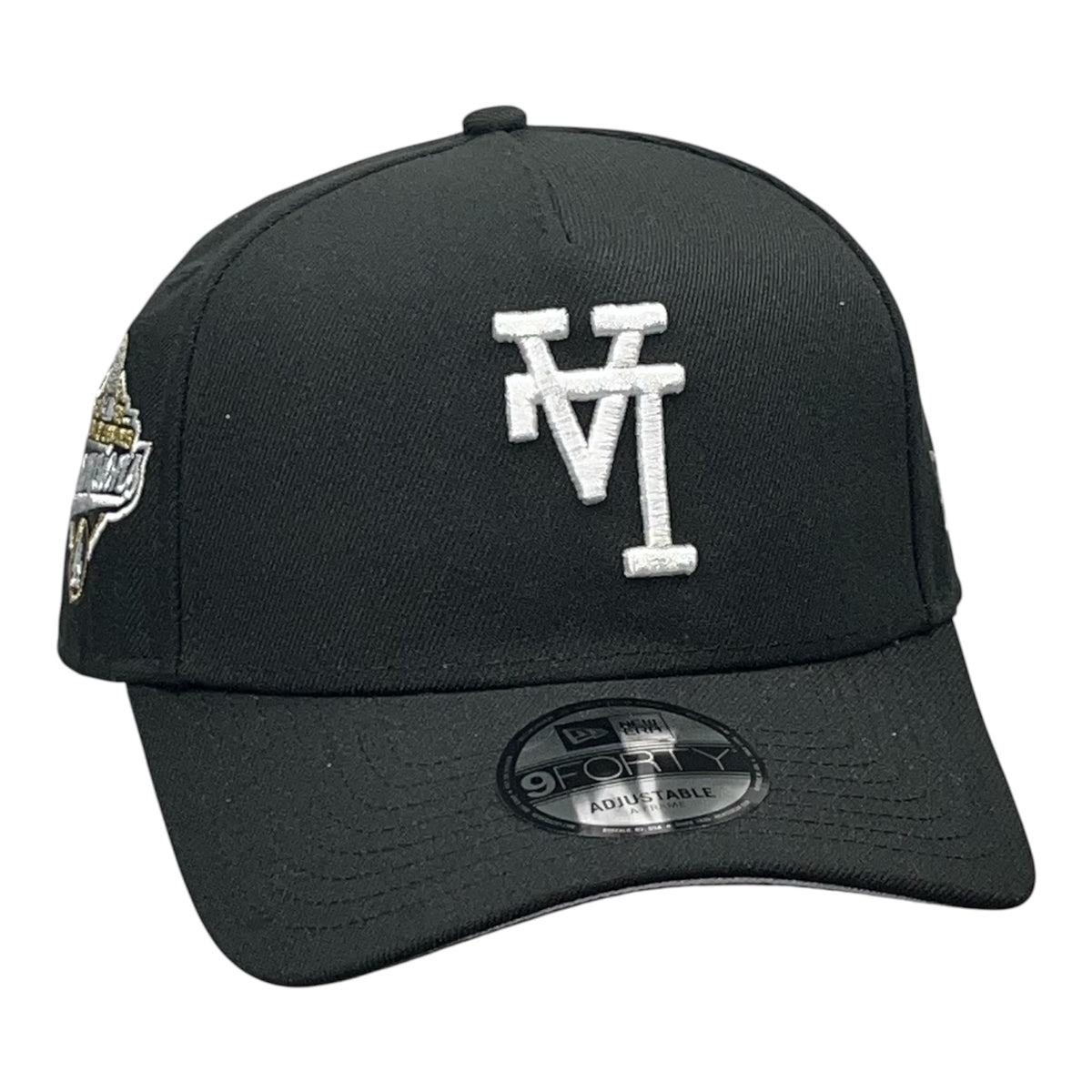 Los Angeles Dodgers Upside Down Logo 2025 World Series Champions Negra 9FORTY A Frame Snapback