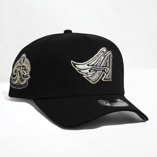 Anaheim Angels 35th Anniversary 9FORTY A-Frame Snapback Negra/Plateado